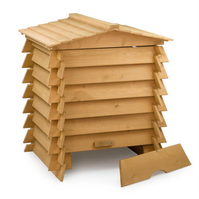 KCT Wooden 300L Compost Bin Beehive Garden Composter Composting Outdoor Large Organic Food Waste Converter Container Eco Friendly
