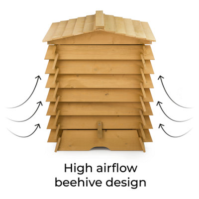 KCT Wooden 300L Compost Bin Beehive Garden Composter Composting Outdoor Large Organic Food Waste Converter Container Eco Friendly