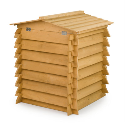 KCT Wooden 300L Compost Bin Beehive Garden Composter Composting Outdoor Large Organic Food Waste Converter Container Eco Friendly