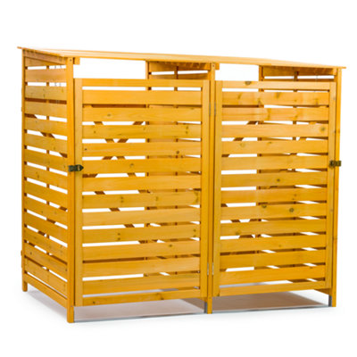 KCT Wooden Wheelie Bin Store Outdoor Storage Shed - Double ( 2 x 240L)