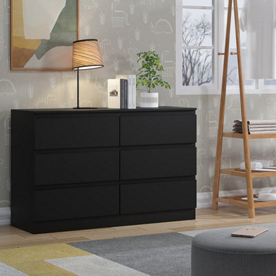 Double chest of drawers shop black