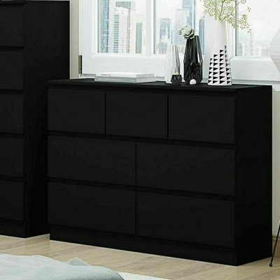 Double chest of drawers shop black