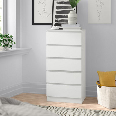 5 drawer chest store white ikea