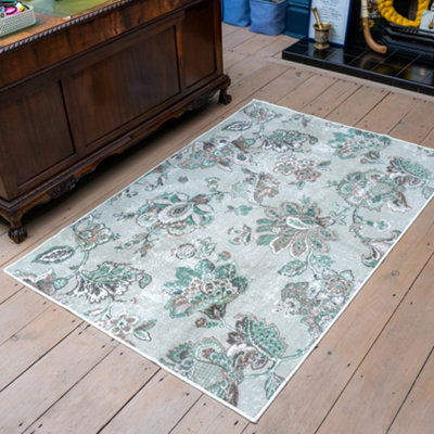 Keats Ombre Print Non-Slip Reverse Washable Rug