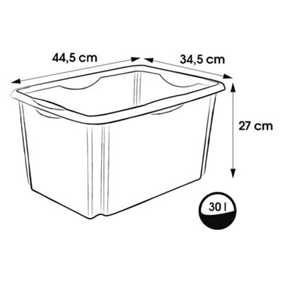 Keeeper Blue Turn Around Stacking Box 30 Litre With Lid - Set Of 2