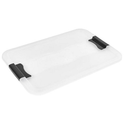 Keeeper Crystal Box 52 Litre with Lid and Caster Wheels - Transparent