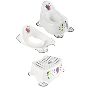 Keeeper Funny Zoo White Baby Potty, Toilet Seat & Step Stool