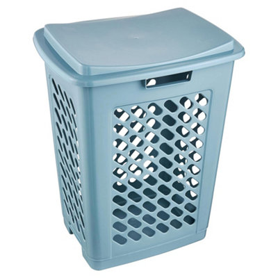 Keeeper Laundry Hamper with Hinged Lid 60 Litre - Blue