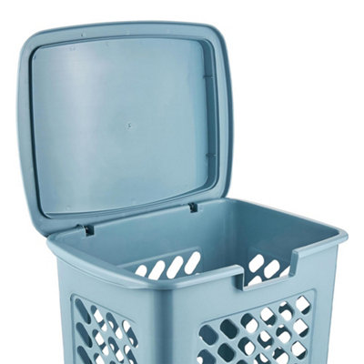 Keeeper Laundry Hamper with Hinged Lid 60 Litre - Blue