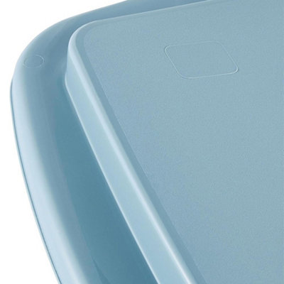 Cesta Lavaggio Ergonomic Keeeper Lasse 50L - Manici Soft-Touch, Design Nordic Blu, Impilabile
