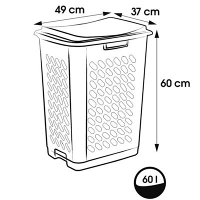 Keeeper Laundry Hamper with Hinged Lid 60 Litre - Blue - 5