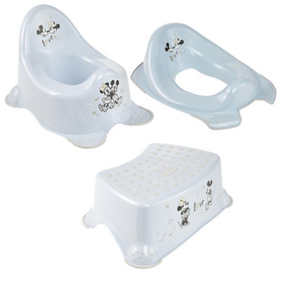 Keeeper Minnie and Mickey Mouse Blue Baby Potty, Toilet Seat & Step Stool