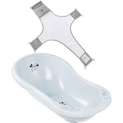 Keeeper Pink Disney Baby Bath 84cm with Plug & Baby Bath Safety Net