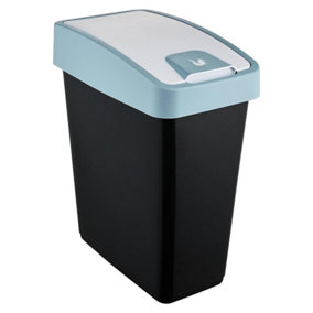 Keeeper Premium Waste Bin with Flip Lid 25 Litre - Black/Blue