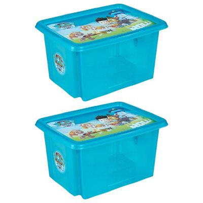 Keeeper Set of 2 Paw Patrol Turn Around Stackable Box 15 Litre with Lid ...