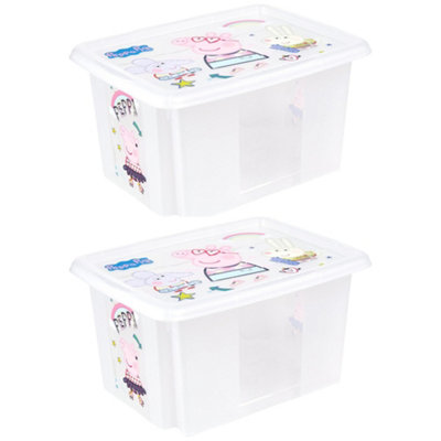 Keeeper Set of 2 Peppa Pig Turn Around Stackable Box 15 Litre with Lid ...