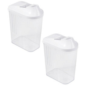 Keeeper Set of 2 Pouring Jar 1 Litre with White Infinitely Adjustable Dispensing Lid