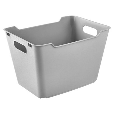 Keeeper Set of 2 Storage Box 20L Textured Surface - Grey