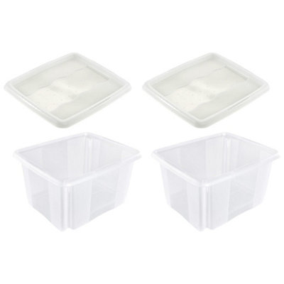 Keeeper Set of 2 Storage Box 24 Litre with Lid Turn Around Stacking System