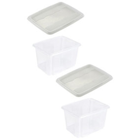Keeeper Set of 2 Storage Box 45 Litre with Lid Turn Around Stacking System