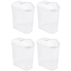 Keeeper Set of 4 Clear Pouring Jar with White Infinitely Adjustable Dispensing Lid 750ml
