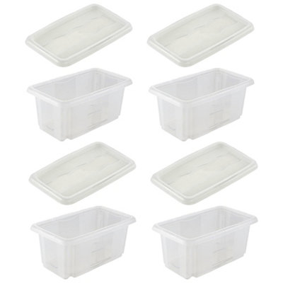 Keeeper Set of 4 Storage Box & Lid 7 Litre with Turn Around Stacking System
