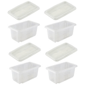 Keeeper Set of 4 Storage Box & Lid 7 Litre with Turn Around Stacking System