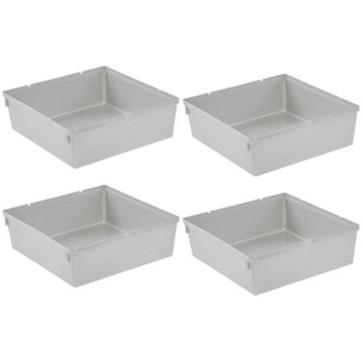 Keeeper Square Organizing System 15 x 15cm Silver - Set Of 4