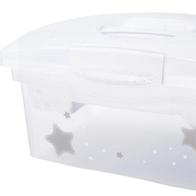 Keeeper Stars Traveller Organising Storage Box with Lid White