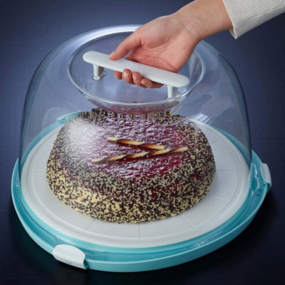 Keeeper Tall Cake Container & Lid with Cutting Grooves and Serving Plate - 3