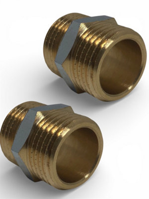KeenFix 1/2 Inch Threaded Male To Male Pipe Connector: X2