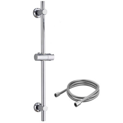 KeenFix 700mm Adjustable Chrome Shower Riser Rail & 1.5m Shower Hose Price Comparisons | Compare The Build