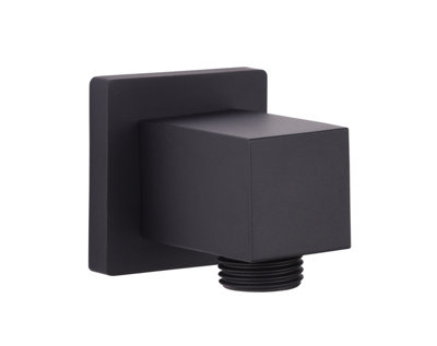 KeenFix Brass Black Square Shower Wall Outlet Elbow