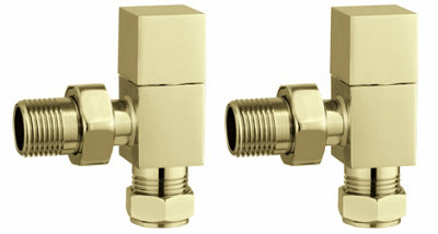 KeenFix Brushed Brass Square Towel Rail & Radiator Angle Valves Price Comparisons | Compare The Build