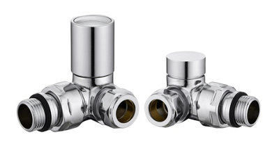 KeenFix Chrome Round Corner Towel Rail & Radiator Valves