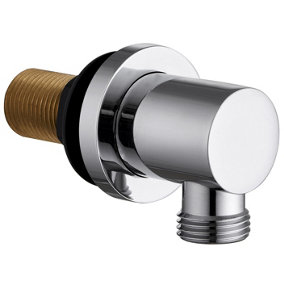 KeenFix Round Chrome Plated Brass Shower Wall Elbow Outlet