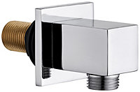 KeenFix Square Chrome Plated Brass Shower Wall Elbow Outlet