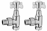 KeenFix Traditional Style Brass Angled Towel Rail & Radiator Valves
