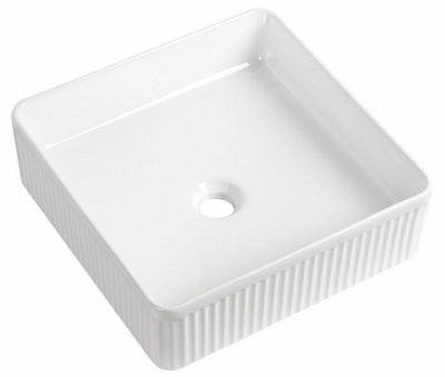 KEENWARE FLUTED SQUARE VANITY COUNTERTOP BASIN