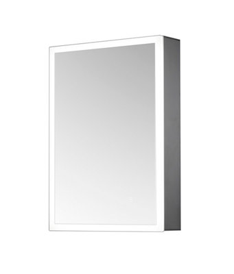Specchio bagno 50x70 cm reversibile con cornice bianco opaco spazzolato - Calibri