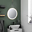 Keenware KBM-360 Midas Aurora Round LED Brushed Brass Framed Bathroom Mirror With Hook & Loop