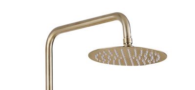 Keenware KBS-222 Bondi Midas Round Overhead Shower System: Brushed Brass