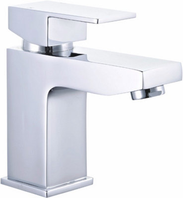 Keenware KBT-001 Sutton Square Monobloc Bathroom Basin Mixer Tap: Chrome