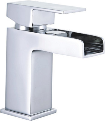 Keenware KBT-535 Bayswater Square Waterfall Basin Mixer Tap: Chrome