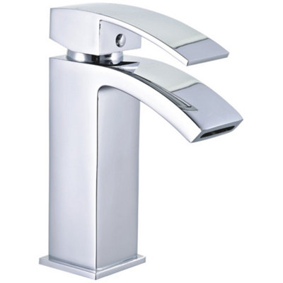 Keenware KBT-538 Belgravia II XL Square Curved Basin Tap: Chrome