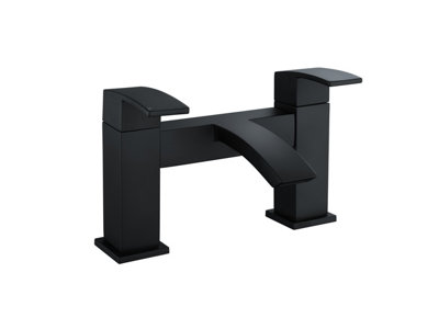 Keenware KBT-562 Belgravia Lunar Square Curved Bath Mixer Tap, Black