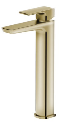 Keenware KBT-591 Mayfair Midas Freestanding Tall Contemporary Basin Mixer Tap: Brass