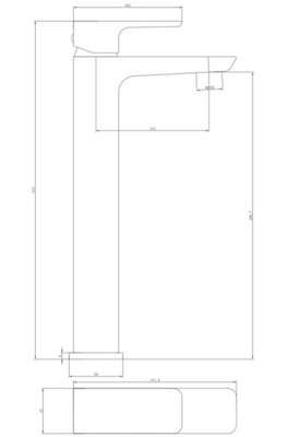 Keenware KBT-591 Mayfair Midas Freestanding Tall Contemporary Basin Mixer Tap: Brass