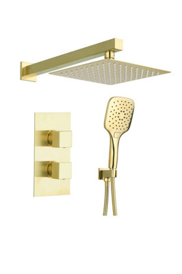 Keenware KBV-265 Midas Waikiki Concealed Thermostatic Shower System: Brushed Brass