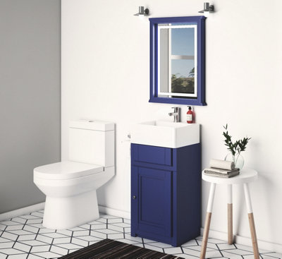 Keenware Kensington Belfast Sink Cloakroom Vanity Unit, Sapphire Blue